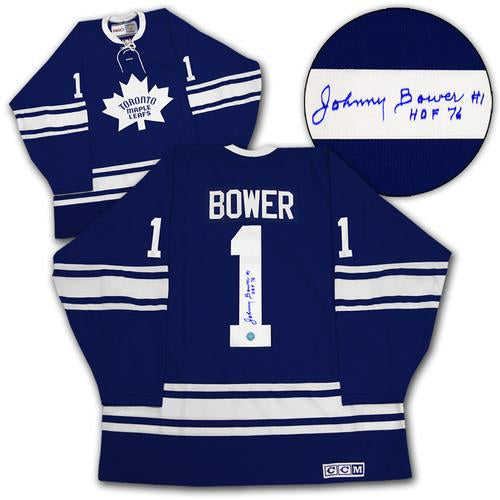 Johnny Bower Toronto Maple Leafs 1967-1970 Blue CCM Replica