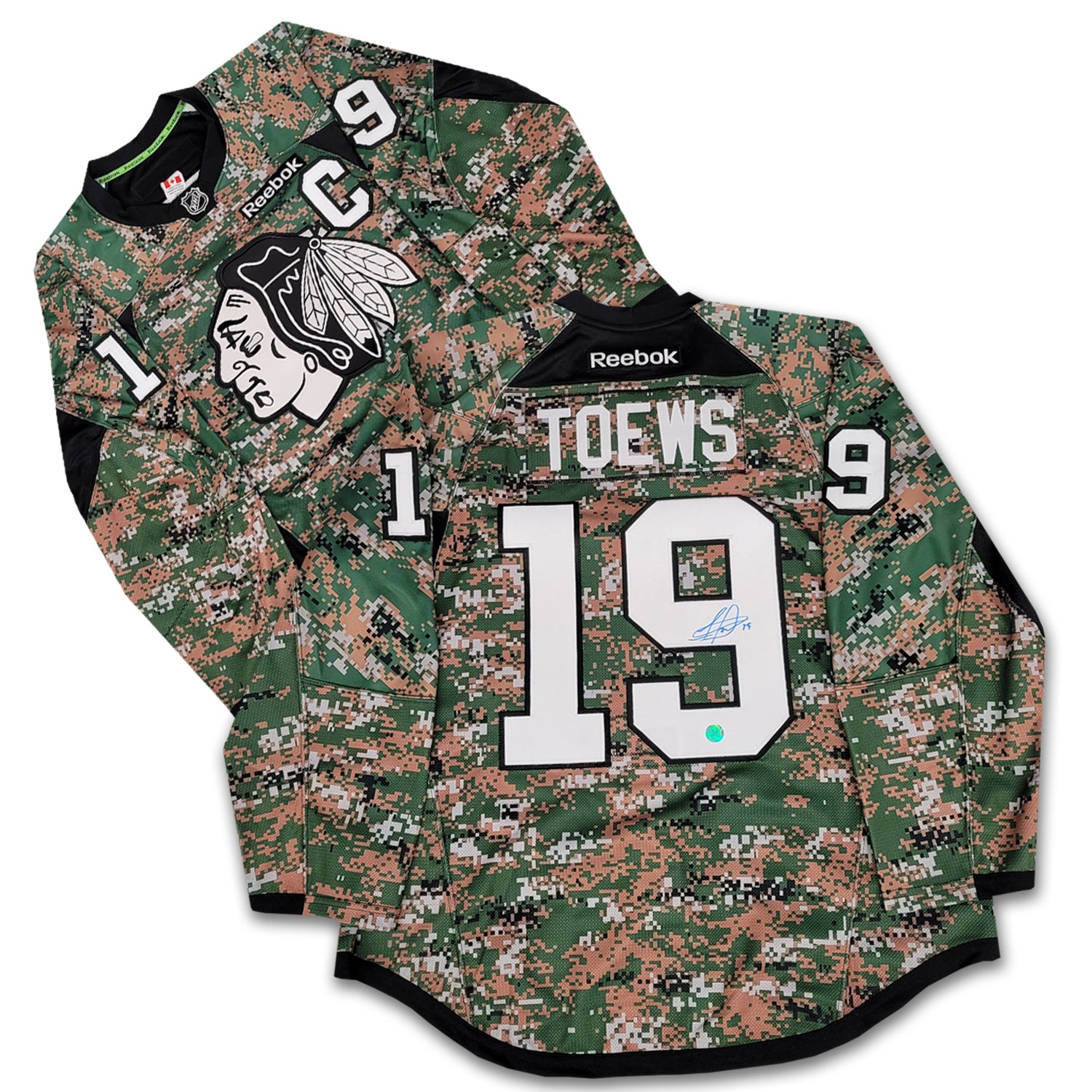 Jonathan Toews 2016 Chicago Black hawks Military Appreciation Night Reebok Authentic Jersey East Coast Sports Collectibles