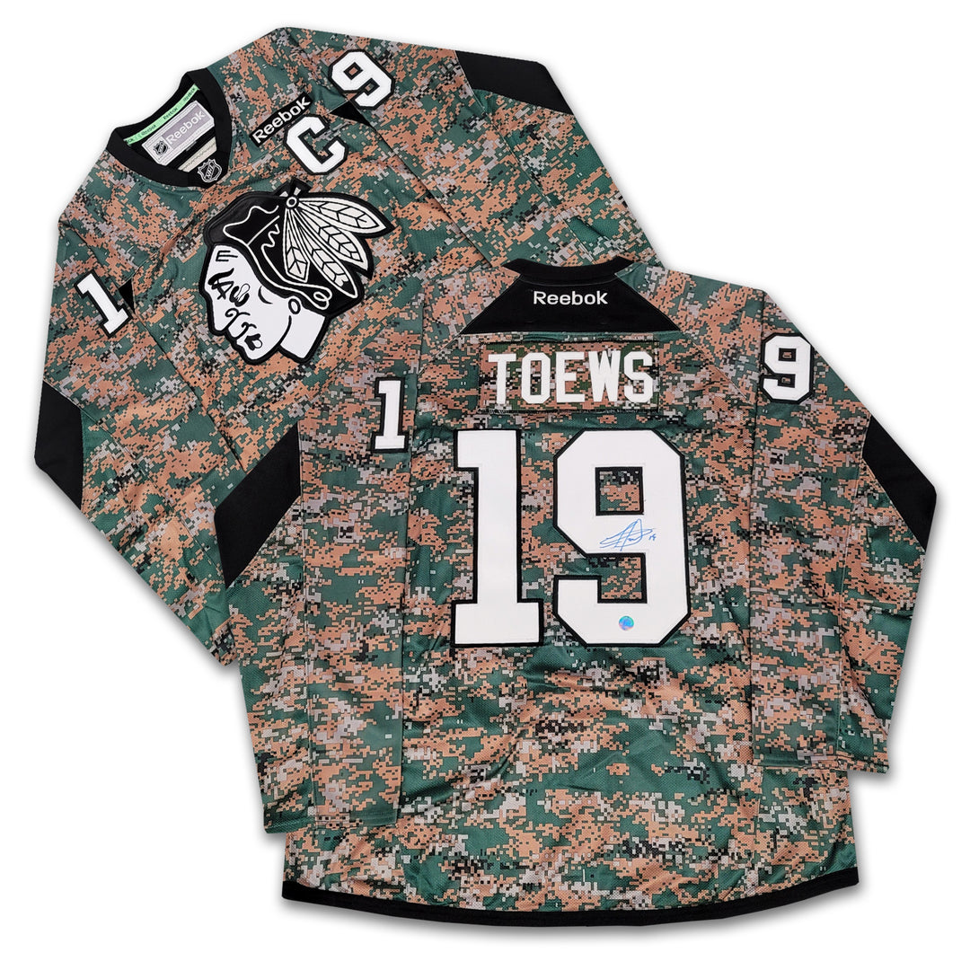 Practice Jersey Blackhawks Army Jersey Jonathan Toews 2016 Chicago