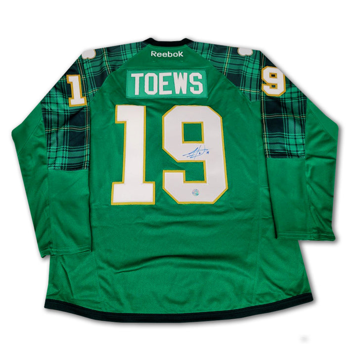 Jonathan Toews Chicago Black Hawks 2016 St Patrick's Autographed Reebok Jersey