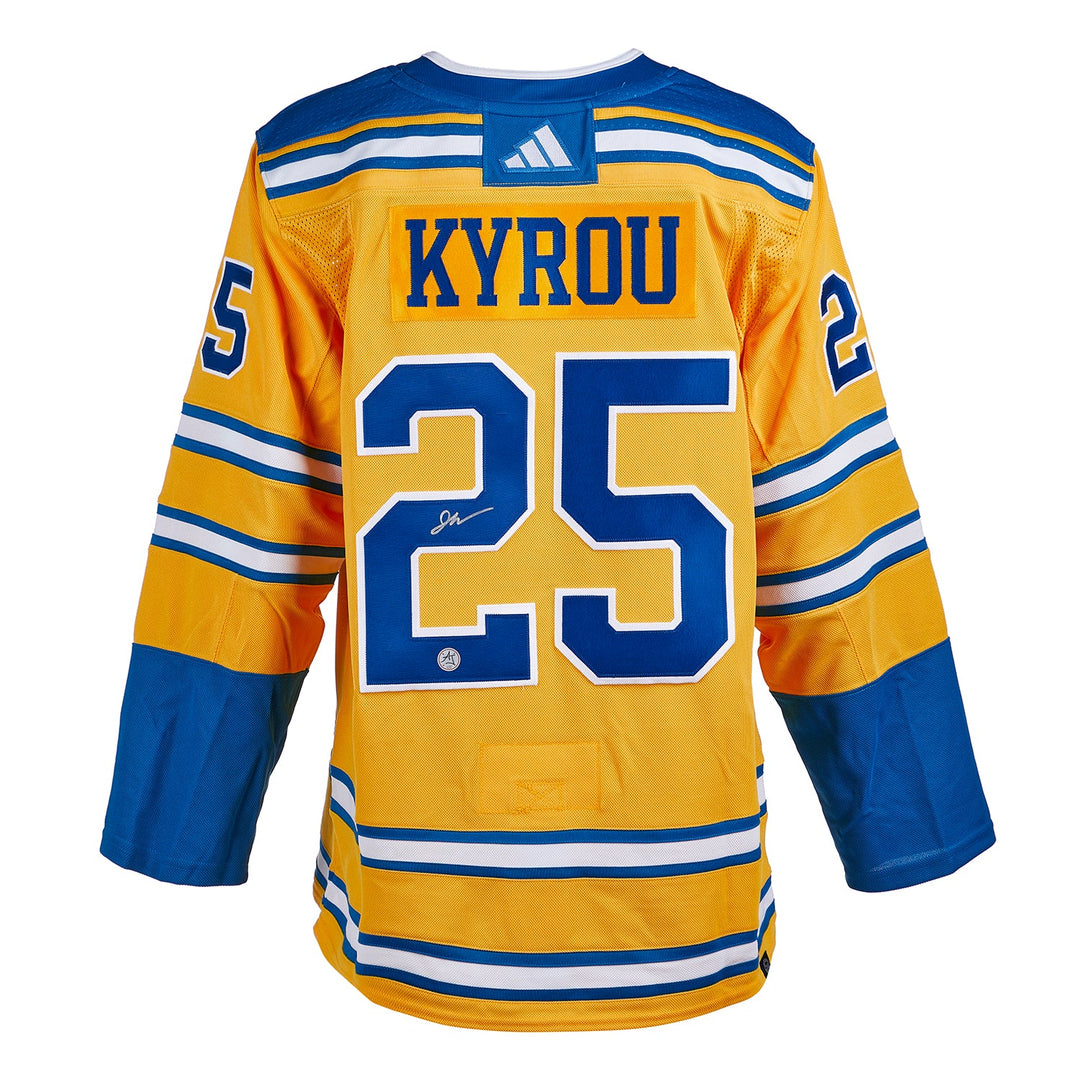 Jordan Kyrou Autographed St Louis Blues Reverse Retro 22 Adidas Jersey