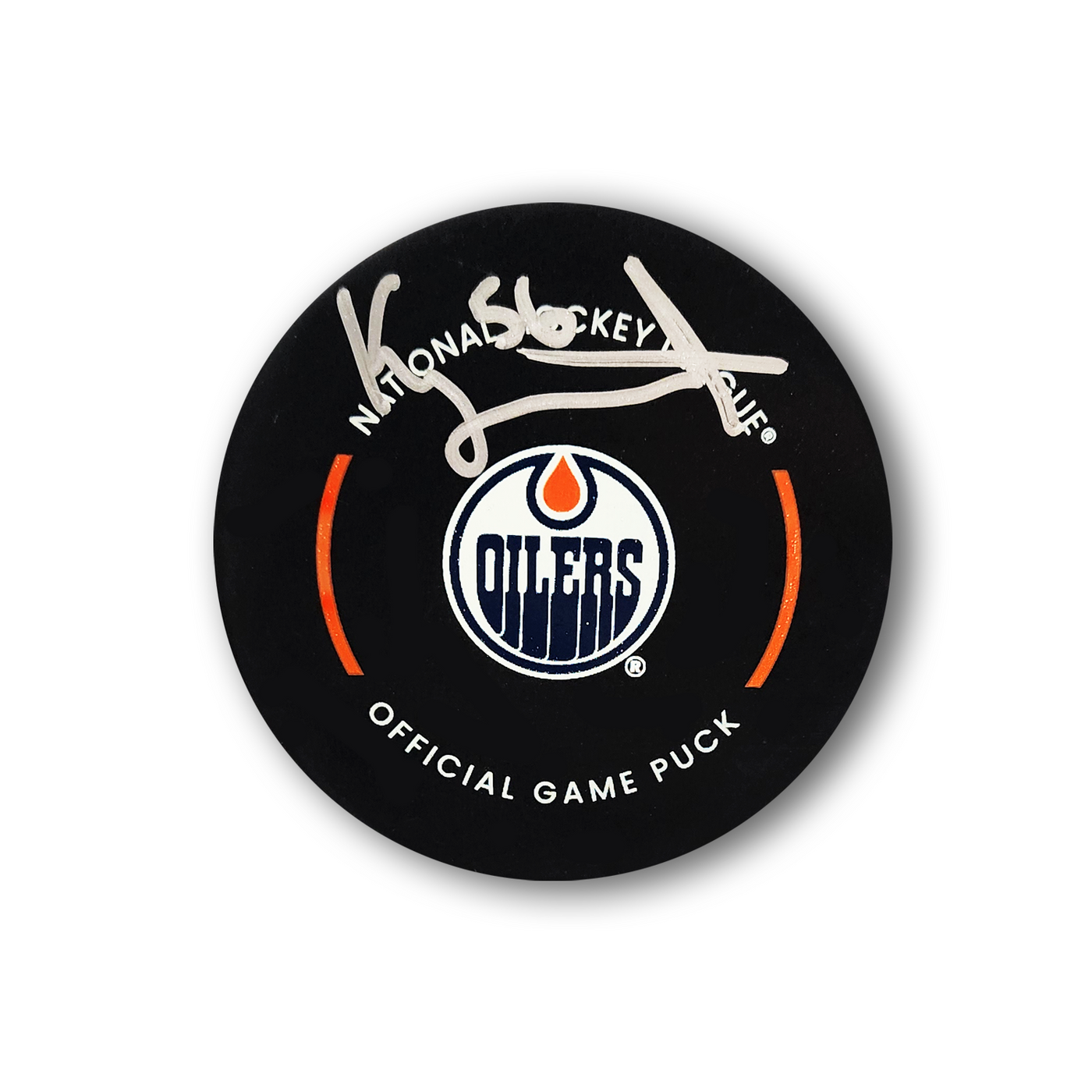 Kailer Yamamoto Autographed Edmonton Oilers Official Hockey Puck