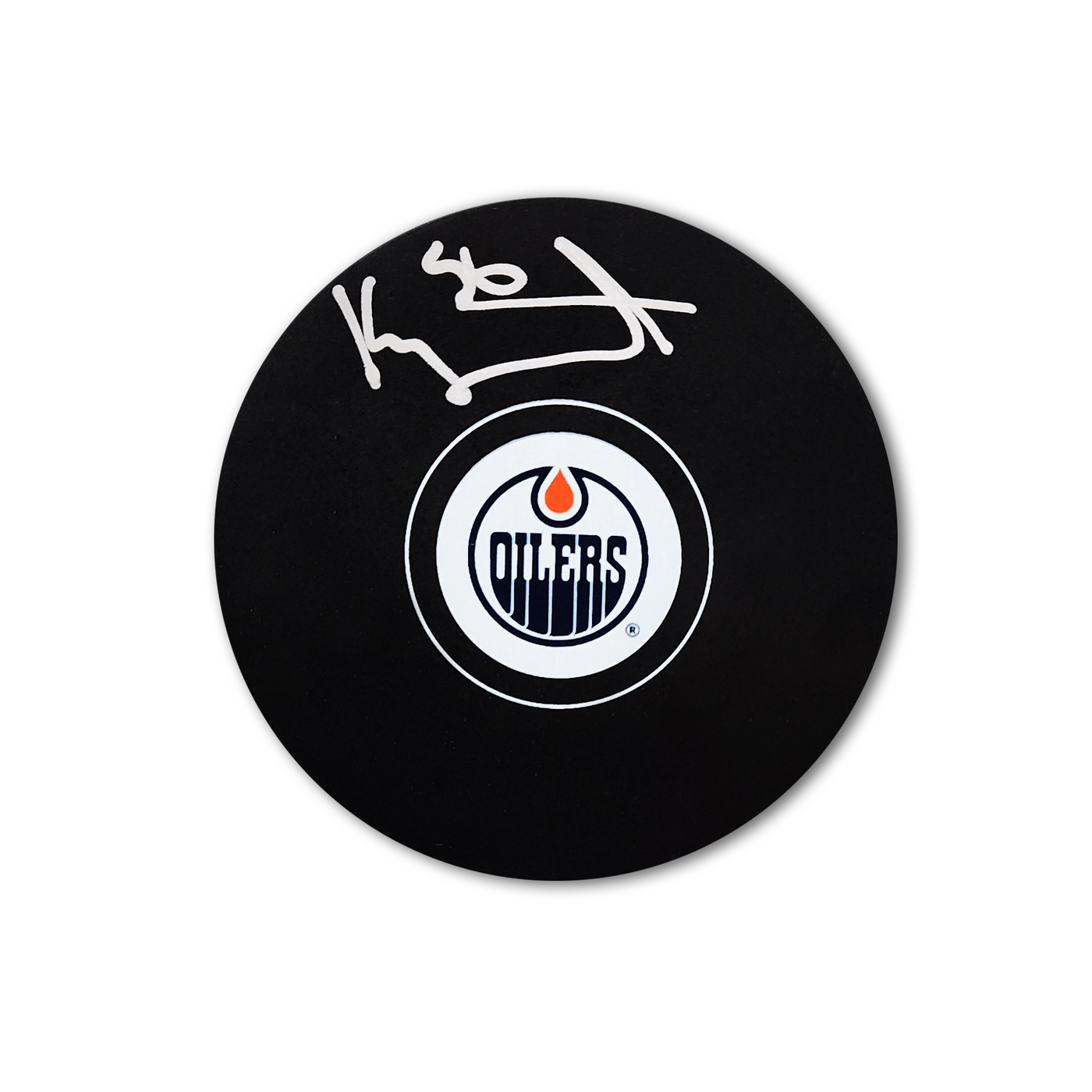 Kailer Yamamoto Autographed Edmonton Oilers Hockey Puck