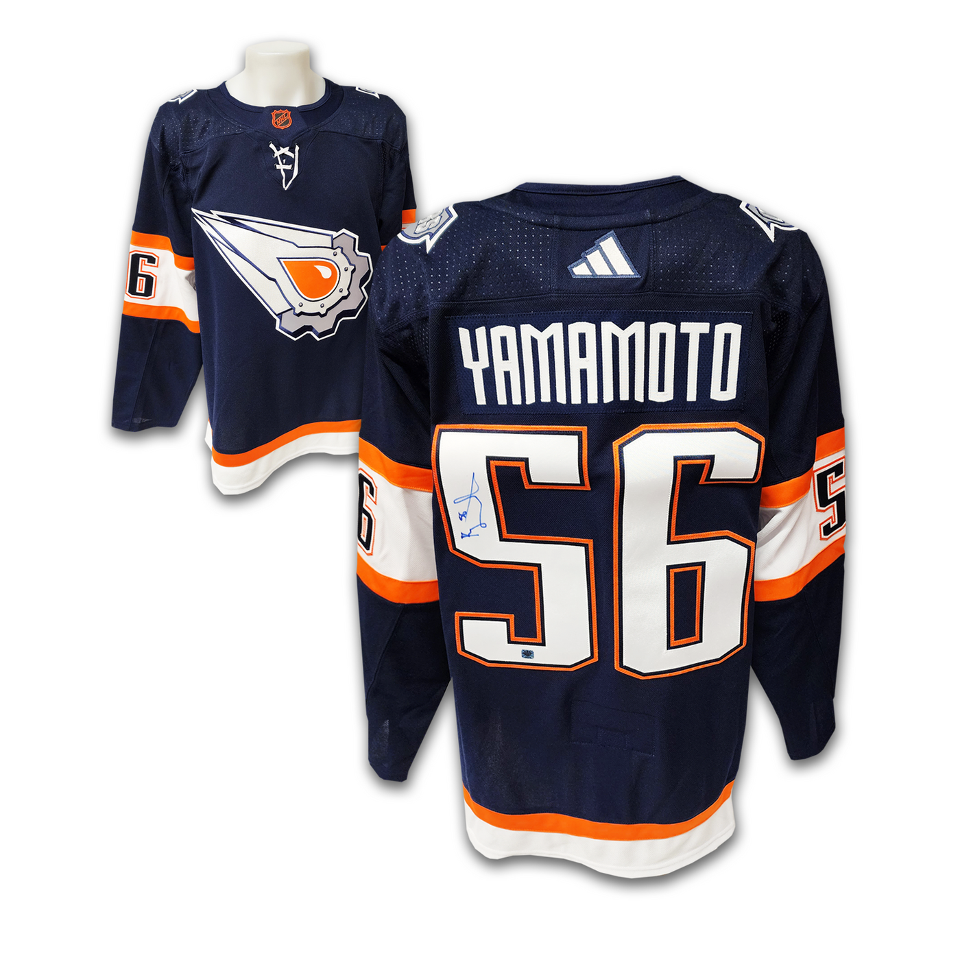 Kailer Yamamoto Autographed Edmonton Oilers Reverse Retro 2.0 Adidas Jersey