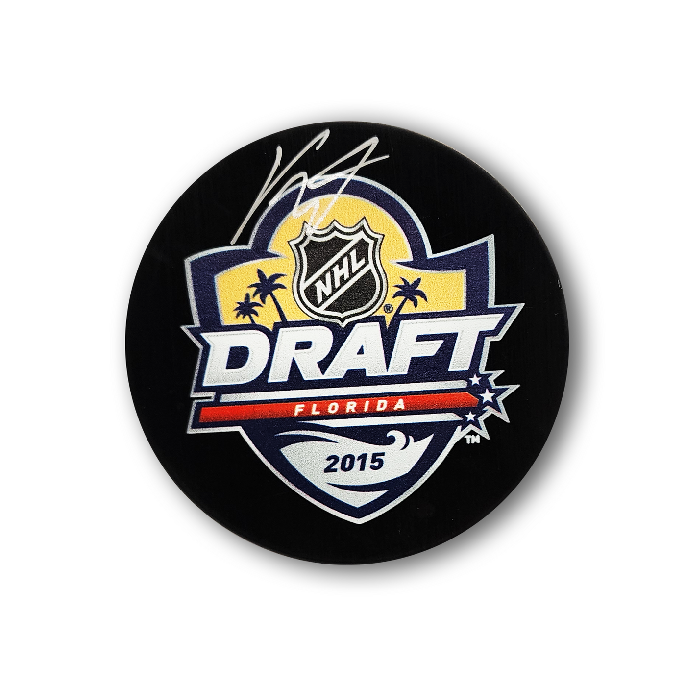 Kirill Kaprizov 2015 NHL Draft Autographed Hockey Puck