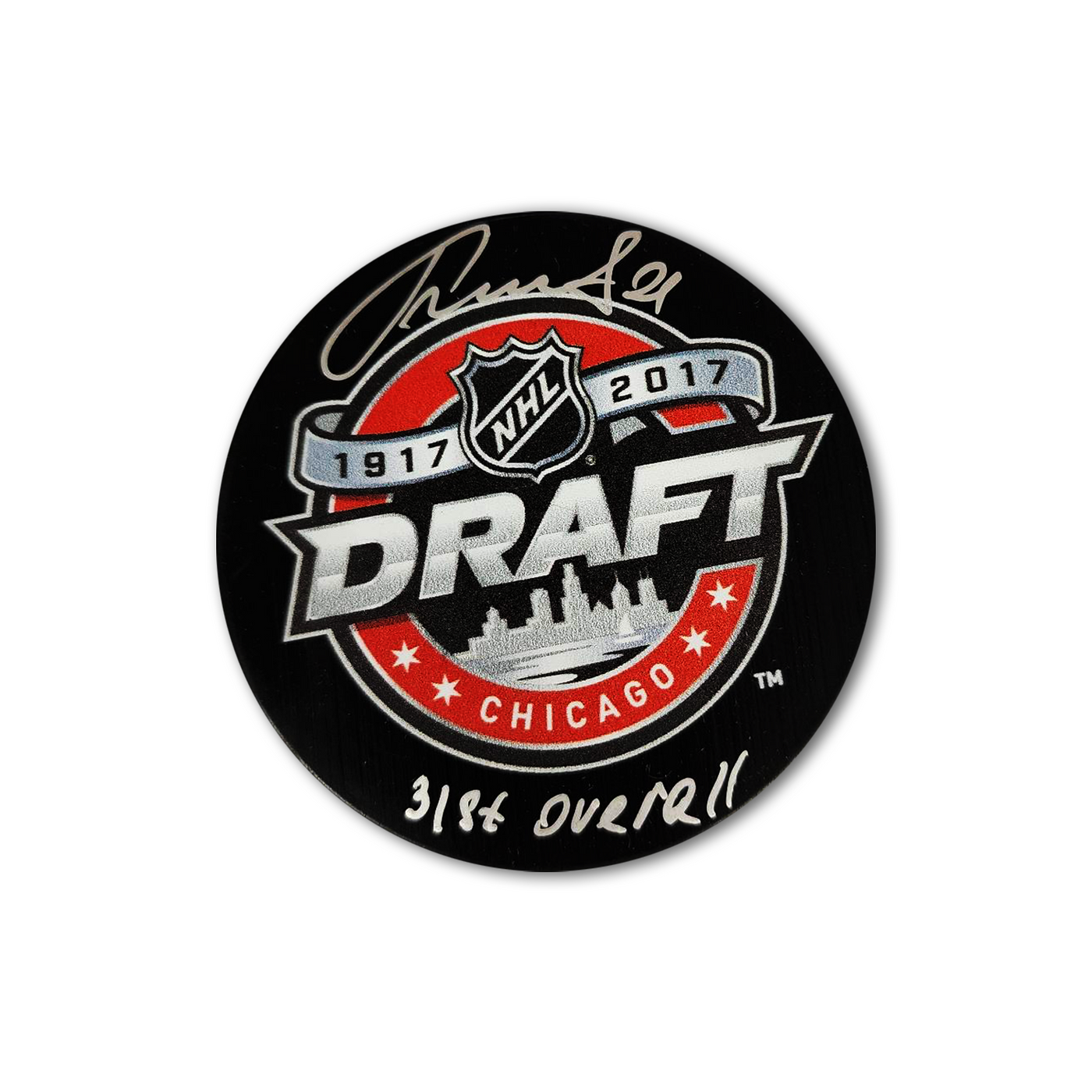 Klim Kostin 2017 NHL Draft Hockey Puck Inscribed 31st Overall