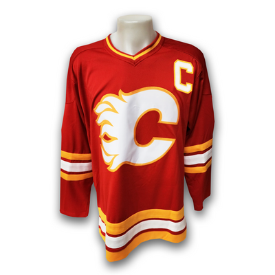 Lanny McDonald Calgary Flames Autographed Fanatics Jersey Inscribed HOF 92