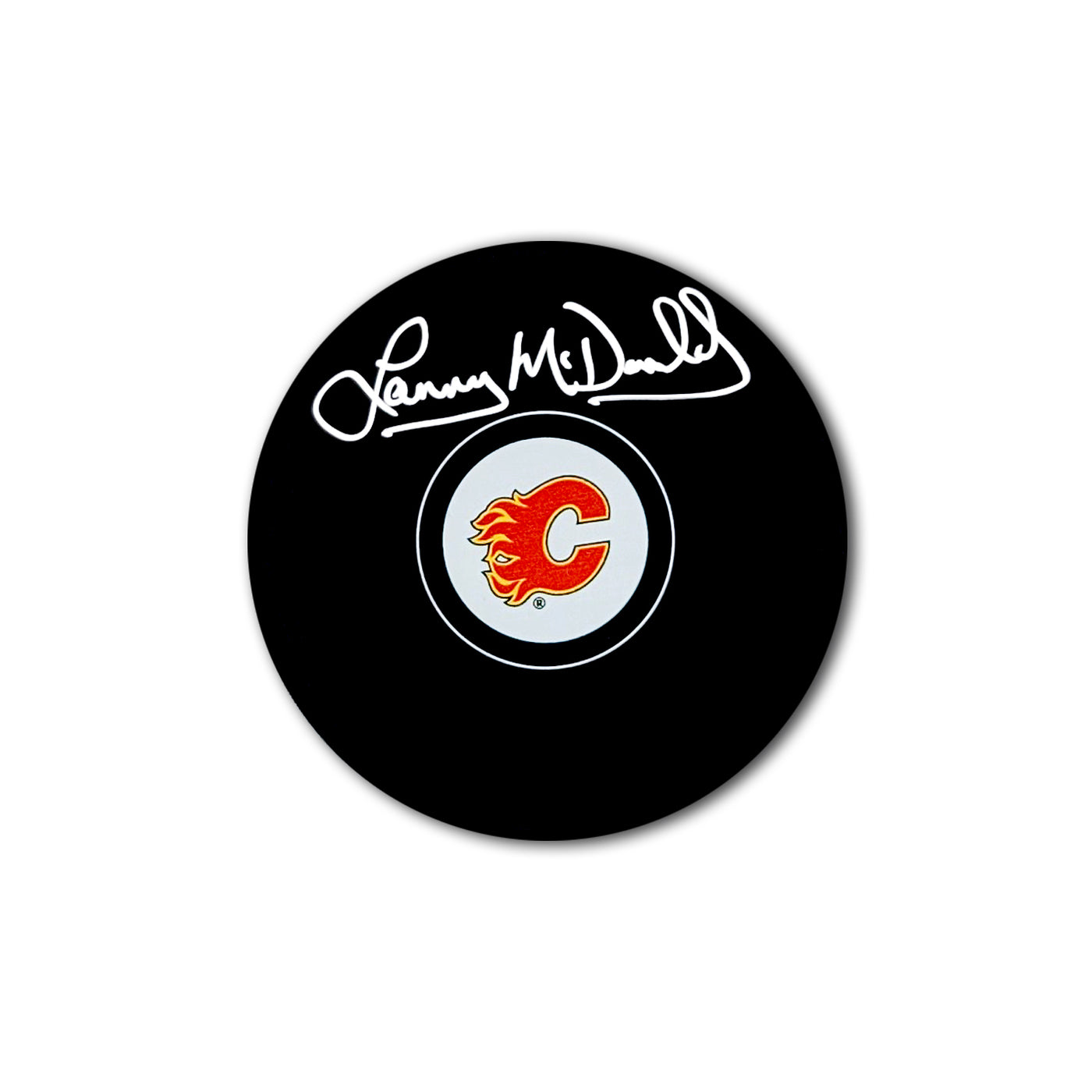 Lanny McDonald Calgary Flames Autographed Hockey Puck