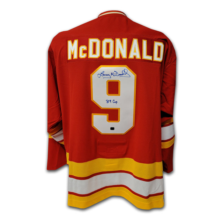 Lanny McDonald Calgary Flames Red Adidas Team Classic Jersey Inscribed 89 Cup