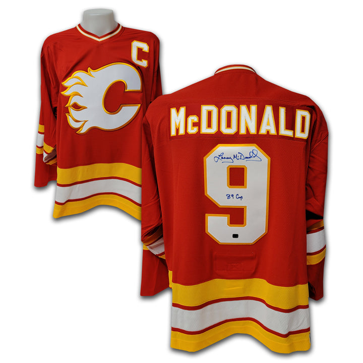Lanny McDonald Calgary Flames Red Adidas Team Classic Jersey Inscribed 89 Cup