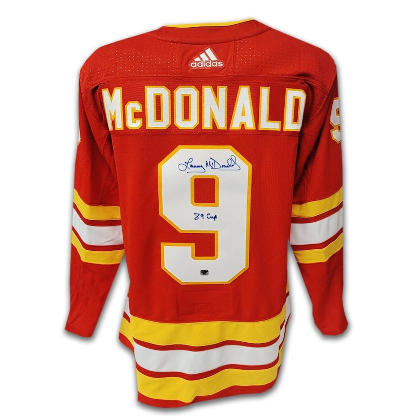Lanny McDonald Calgary Flames Red Adidas Jersey Inscribed 89 Cup