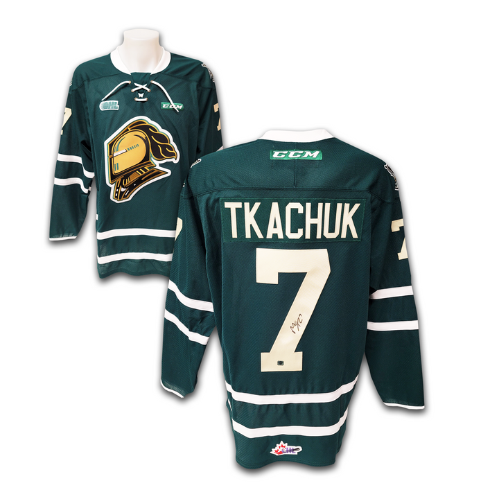 Matthew Tkachuk London Knights Green CCM Jersey