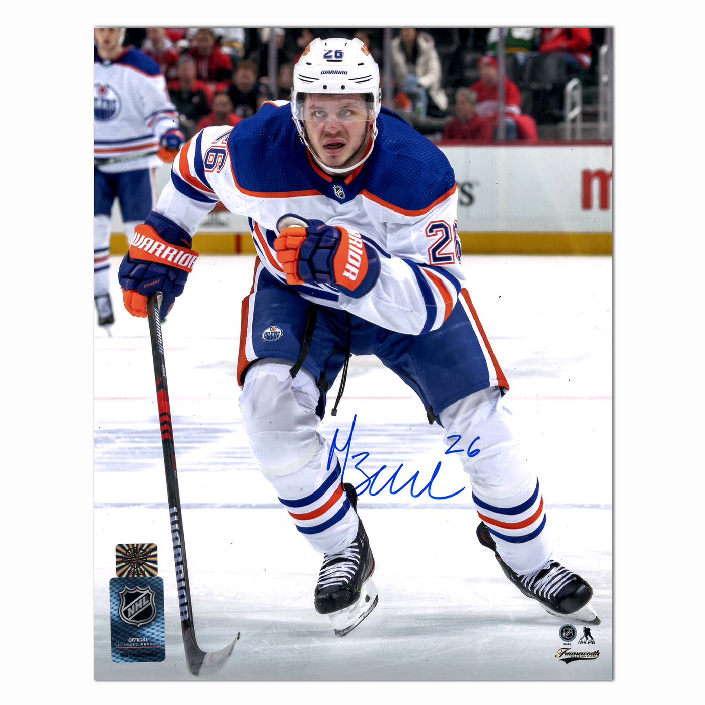 Mattias Janmark Autographed Edmonton Oilers Away 8x10 Photo