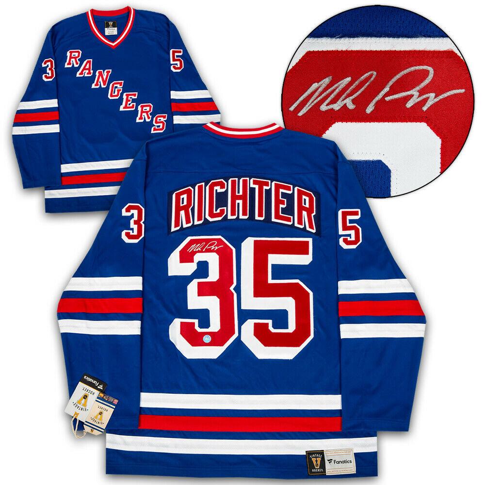 Mike Richter New York Rangers Autographed Blue Fanatics Vintage Jersey