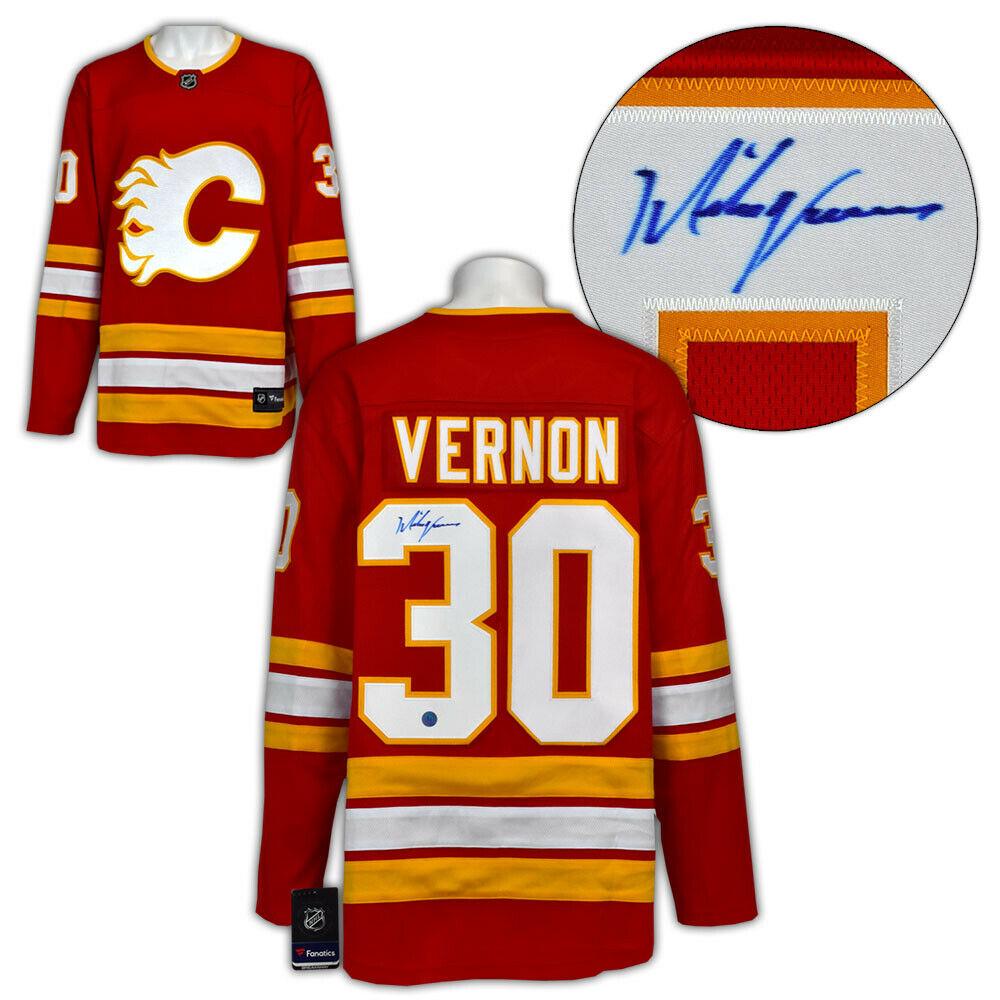 Mike Vernon Calgary Flames Autographed Retro Alternate Fanatics Hockey Jersey