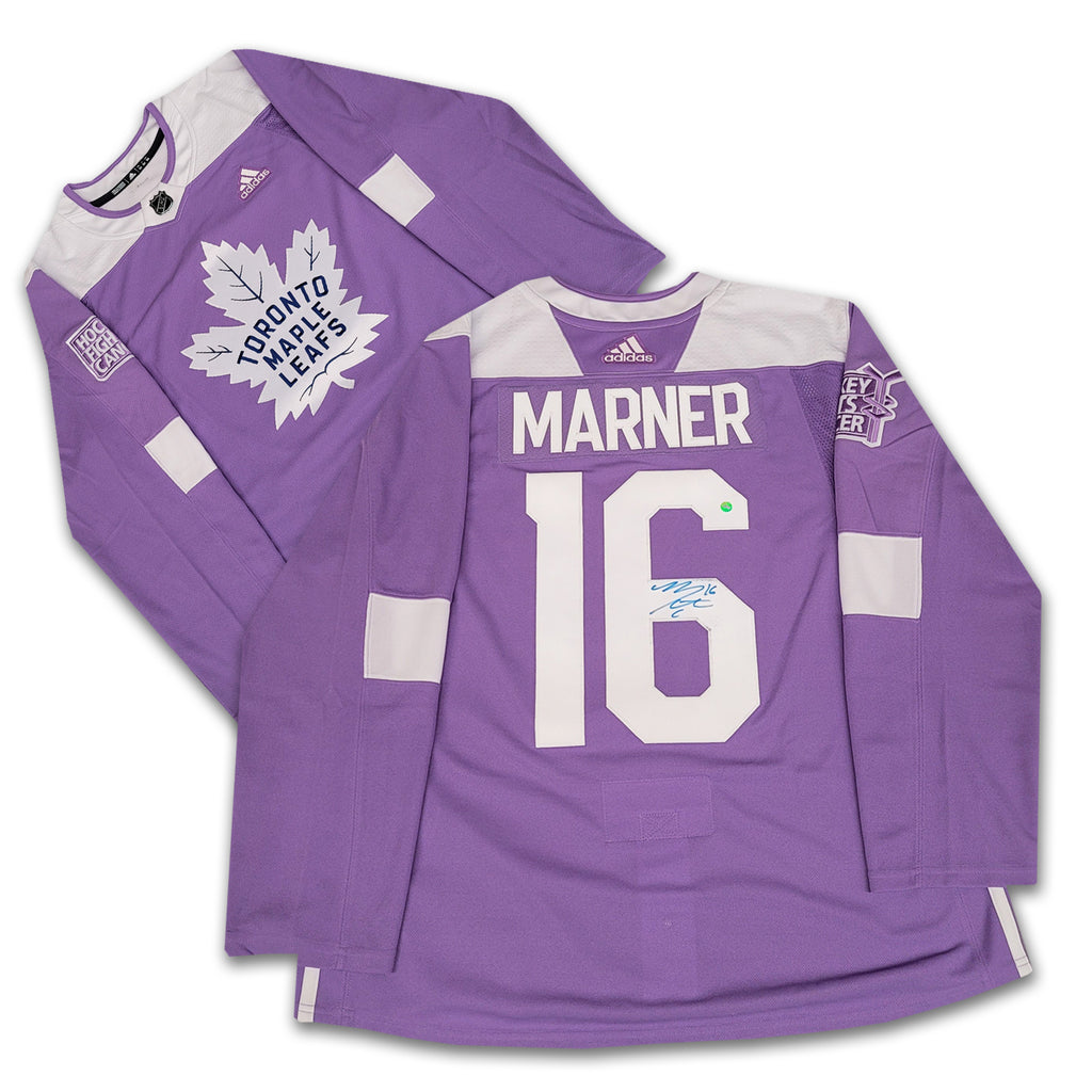 No16 Mitchell Marner Purple Authentic Fights Cancer Stitched Youth Jersey