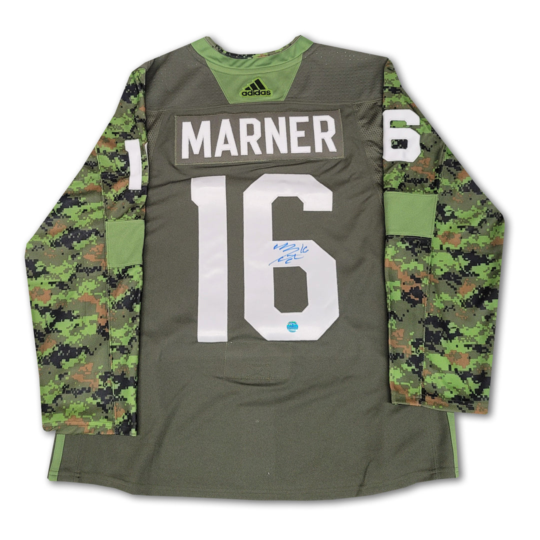 Mitch Marner Toronto Maple Leaf's Military Appreciation Night Autographed Authentic Adidas Jersey