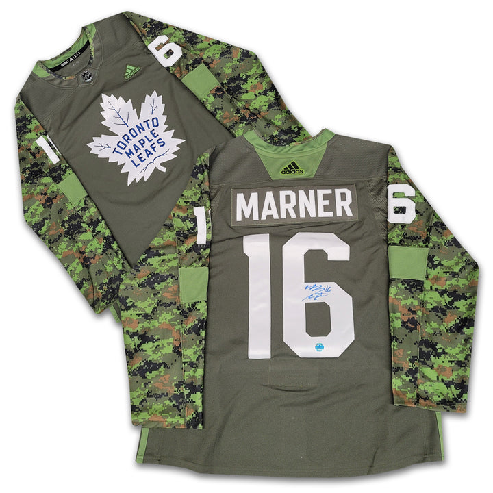 Mitch Marner Toronto Maple Leaf's Military Appreciation Night Autographed Authentic Adidas Jersey
