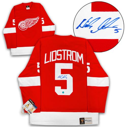 Nicklas Lidstrom Detroit Red Wings Autographed Fanatics Vintage Jersey
