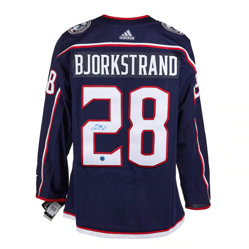 Oliver Bjorkstrand Columbus Blue Jackets Autographed Adidas Jersey