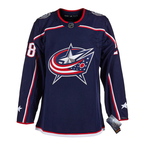 Oliver Bjorkstrand Columbus Blue Jackets Autographed Adidas Jersey