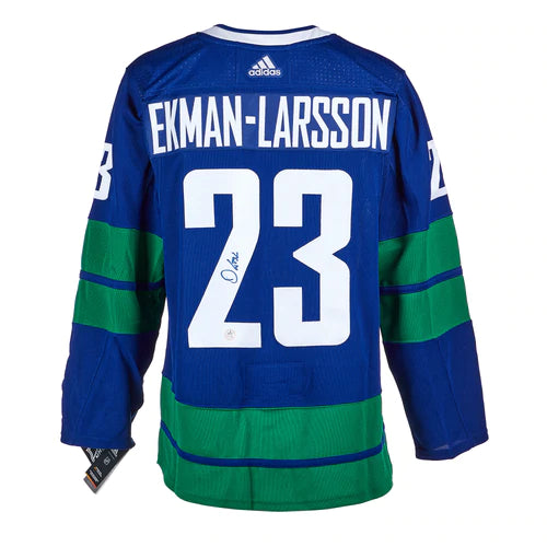 Oliver Ekman-Larsson Vancouver Canucks Signed Stick Logo Alt Adidas Jersey