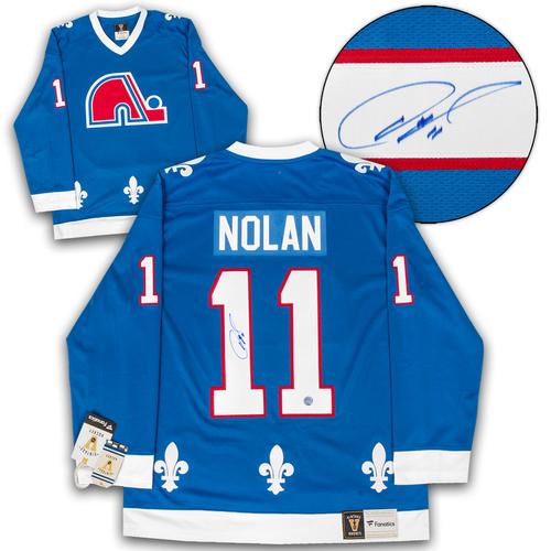 Owen Nolan Quebec Nordiques Signed Vintage Fanatics Jersey