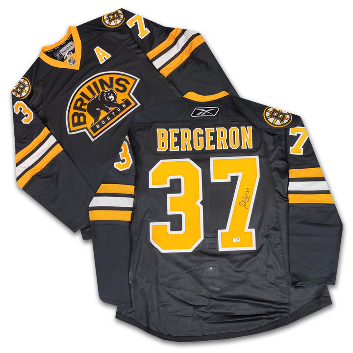 Patrice Bergeron Boston Bruins 2017-2017 Black Third Reebok Authentic Jersey