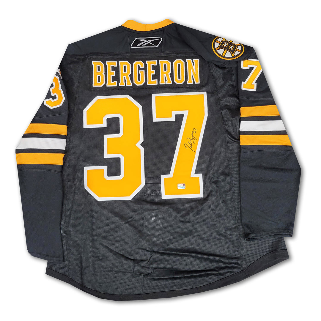 Patrice Bergeron Boston Bruins 2017-2017 Black Third Reebok Authentic Jersey