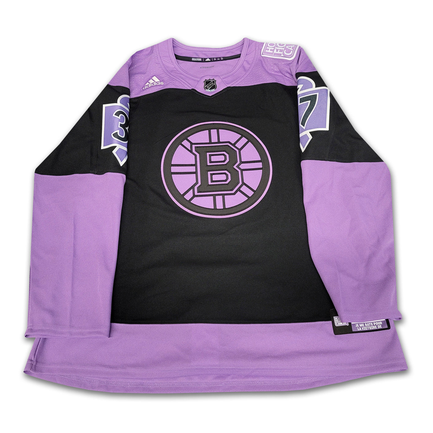 Patrice Bergeron Boston Bruins 2019-2020 Hockey Fights Cancer Adidas Jersey
