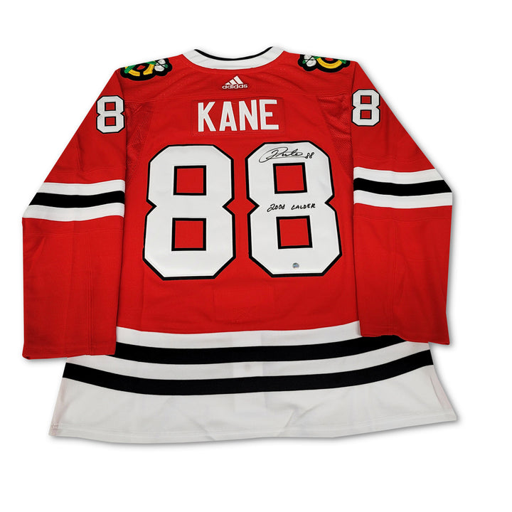 Patrick Kane Chicago Black Hawks Red Adidas Jersey Inscribed 2008 Calder