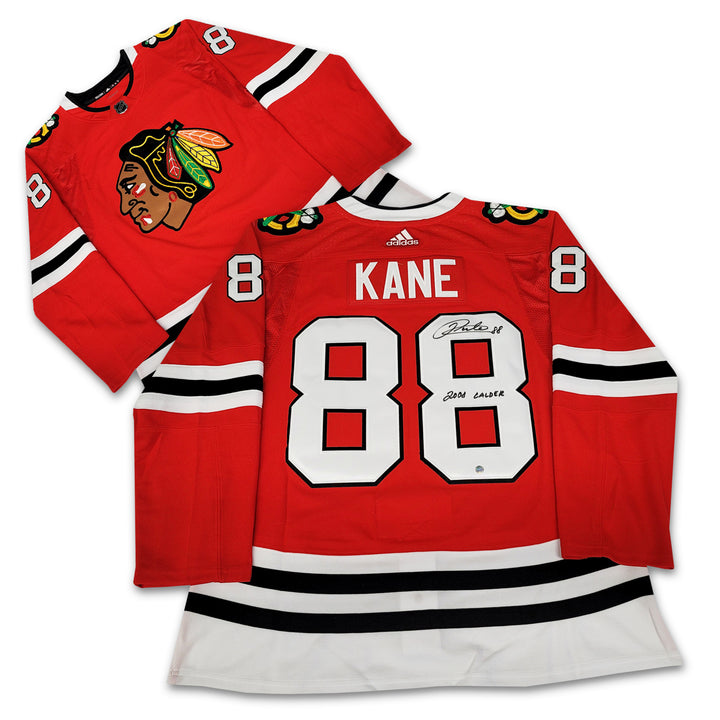 Patrick Kane Chicago Black Hawks Red Adidas Jersey Inscribed 2008 Calder