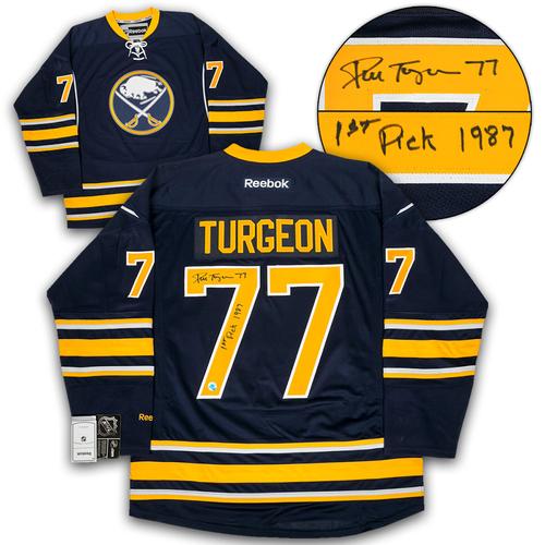 Pierre Turgeon Buffalo Sabres Signed & Inscribed 1st Pick Reebok Jersey