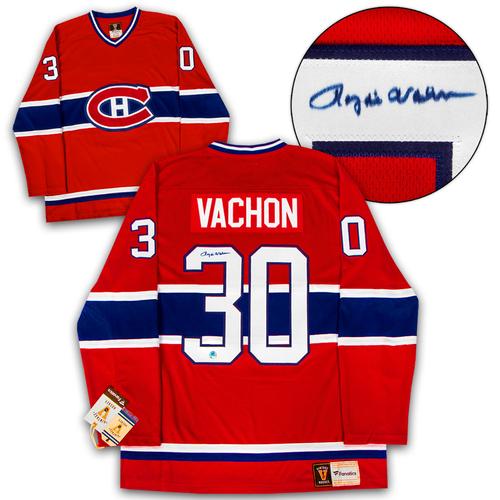 Rogie Vachon Montreal Canadiens Signed Vintage Fanatics Jersey