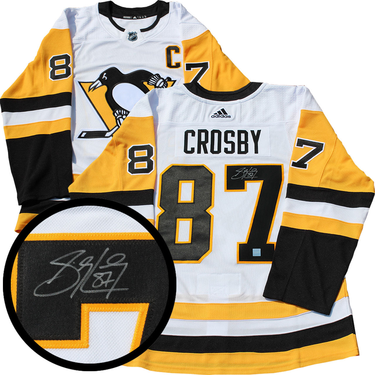 Sidney Crosby Pittsburgh Penguins Autographed White Adidas Jersey