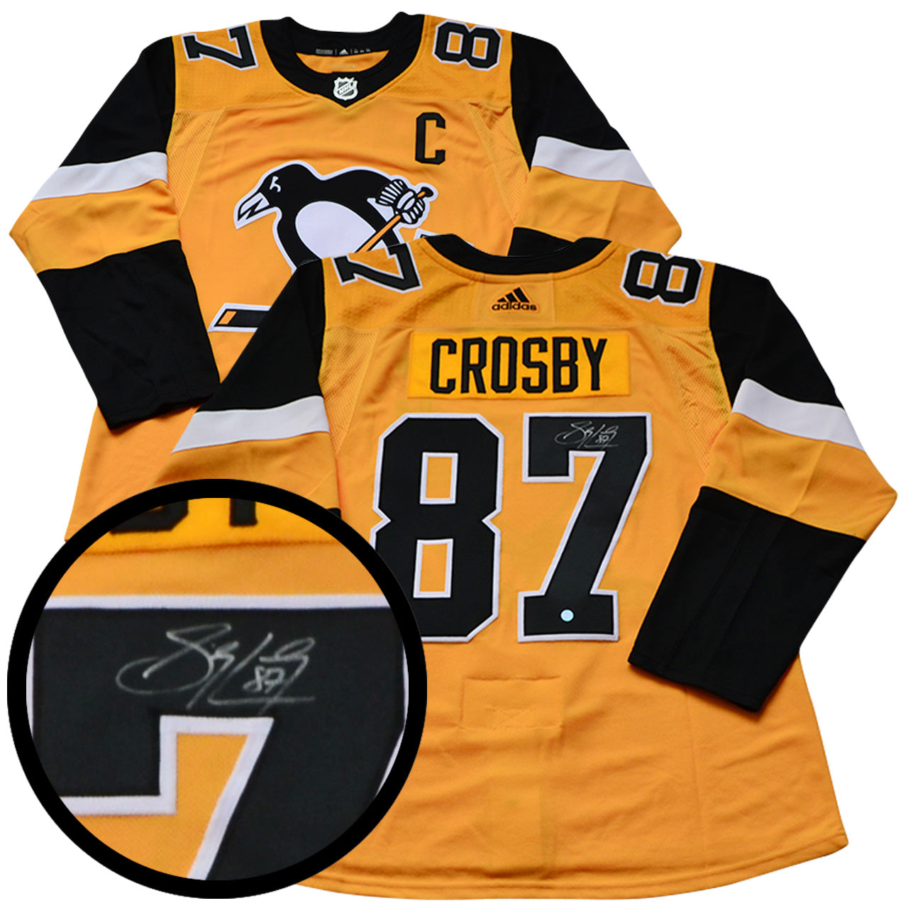 Sidney Crosby Pittsburgh Penguins Yellow Third Adidas Jersey