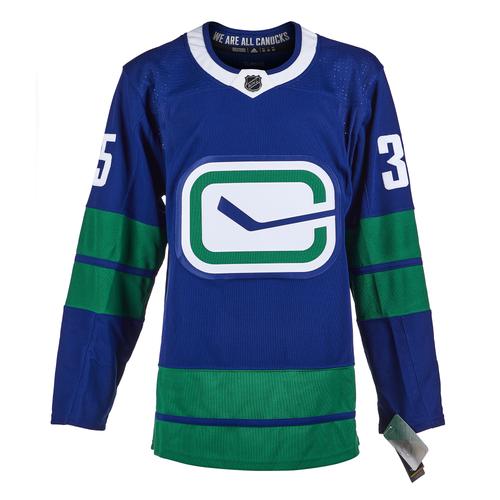 Thatcher Demko Vancouver Canucks Signed Stick Logo Alt Adidas Jersey
