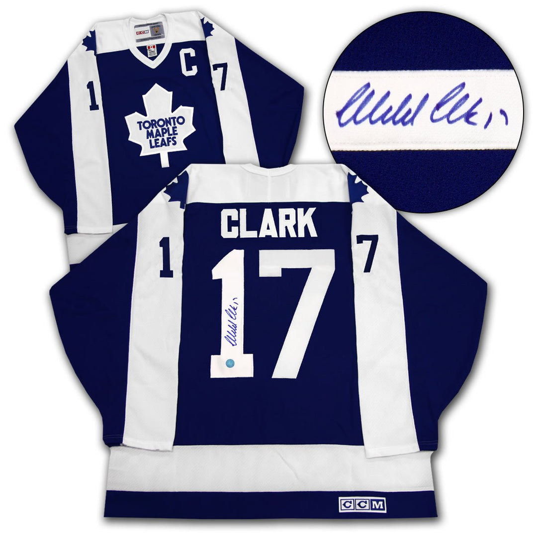 Wendal Clark Toronto Maple Leafs Autographed CCM Vintage Hockey Jersey